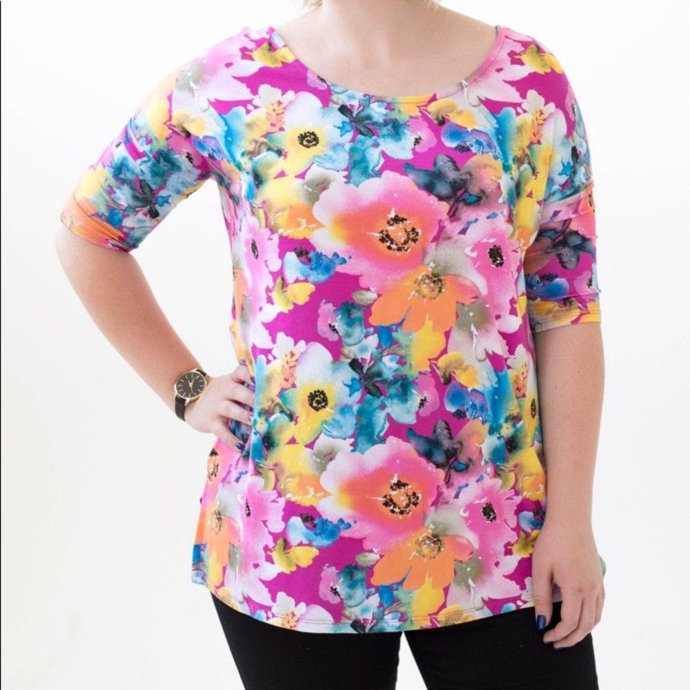 Whimsical floral hi lo tunic